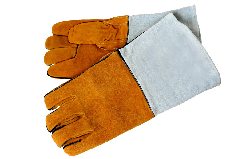 Rough leather gloves for welders